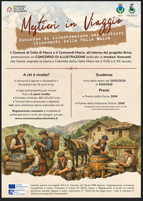 Concorso di illustrazioni "Mestieri in viaggio" - Progetto B.R.I.C.A. (PNRR)